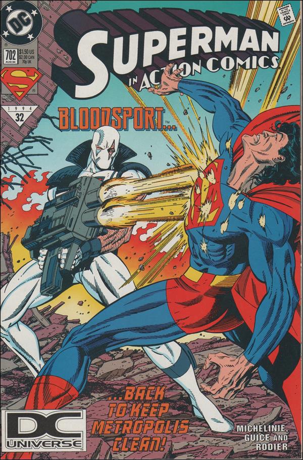 Action Comics (1938) issue 702-B DC Universe UPC (2nd Printing)