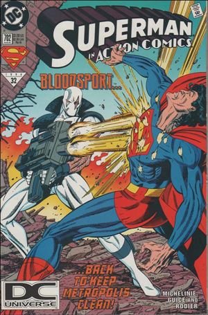 Action Comics (1938) issue 702-B DC Universe UPC (2nd Printing)