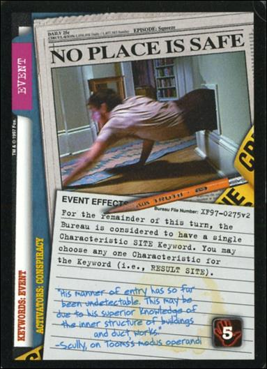 X-Files: The Truth Is Out There (Base Set) card XF97-0275v2 No Place Is Safe