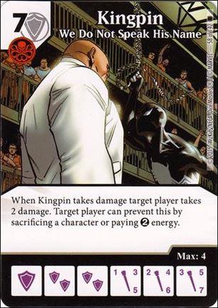 Marvel Dice Masters Amazing Spider-Man card 58 Kingpin: We Do Not Speak His Name