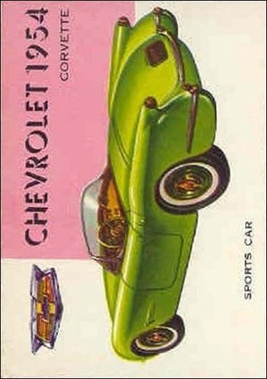 World on Wheels (Base Set) card 161-B Chevrolet 1954 (Blue Back)