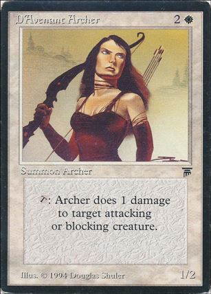 Magic the Gathering: Legends (Base Set) card 7 D'Avenant Archer