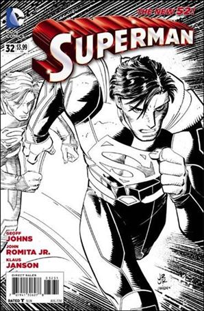 Superman (2011) issue 32-F John Romita Jr. 1:50 B&W Wraparound Cover