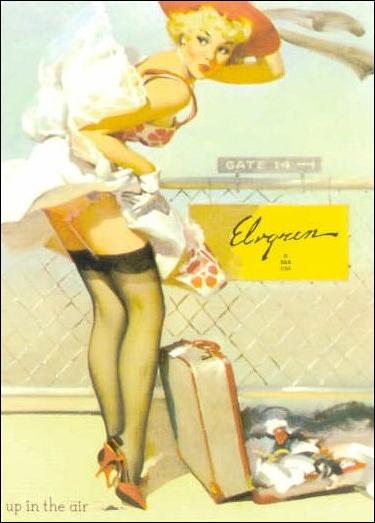 Elvgren's Calendar Pinups (Base Set) card 14 Up in the Air