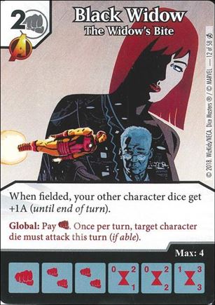 Marvel Dice Masters Avengers Infinity Campaign Box  card 12 Black Widow: The Widow's Bite