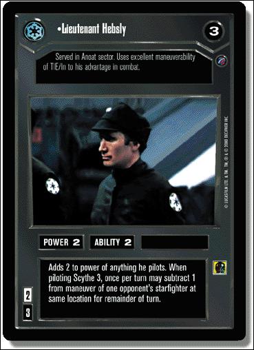 Star Wars: Death Star II Limited (Base Set) card 20 Lieutenant Hebsly