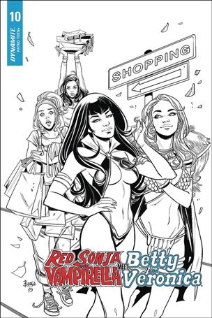 Red Sonja and Vampirella Meet Betty and Veronica issue 10-L Laura Braga 1:20 Black & White Cover