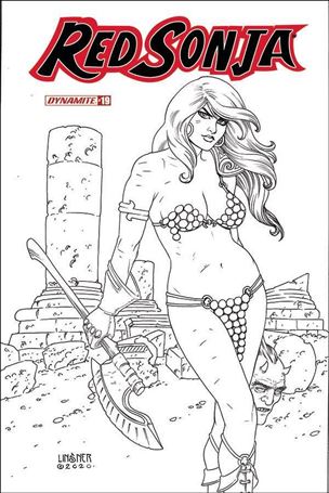 Red Sonja (2019) issue 19-K Joseph Michael Linsner 1:20 Black & White Cover