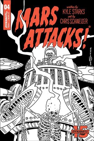 Mars Attacks (2018) issue 4-I Chris Schweizer 1:30 Black & White Cover