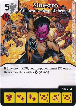 DC Comics Dice Masters War of Light card 23 Sinestro: Greatest Lantern Of Them All