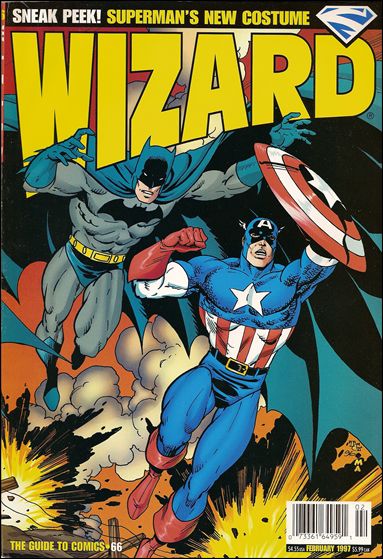 Wizard: The Guide to Comics issue 66-B Tom Grummett Captain America & Batman Cover