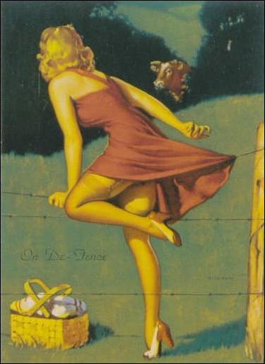 Elvgren's Calendar Pinups 2 (Base Set) card 56 On De-Fence