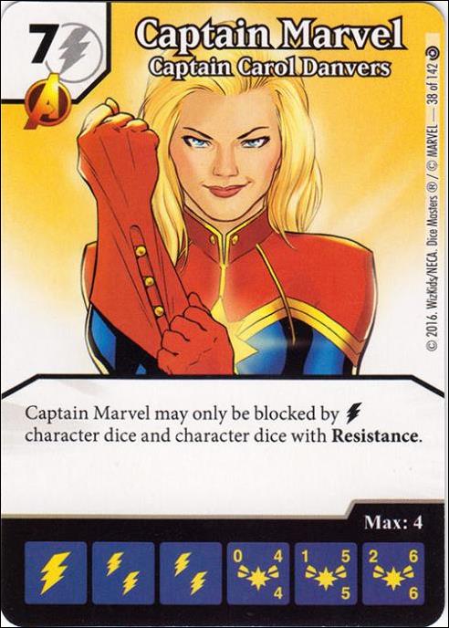 Marvel Dice Masters Civil War card 38 Captain Marvel: Captain Carol Danvers
