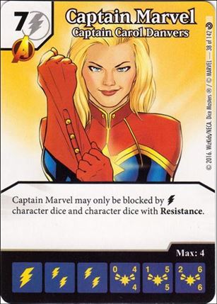 Marvel Dice Masters Civil War card 38 Captain Marvel: Captain Carol Danvers