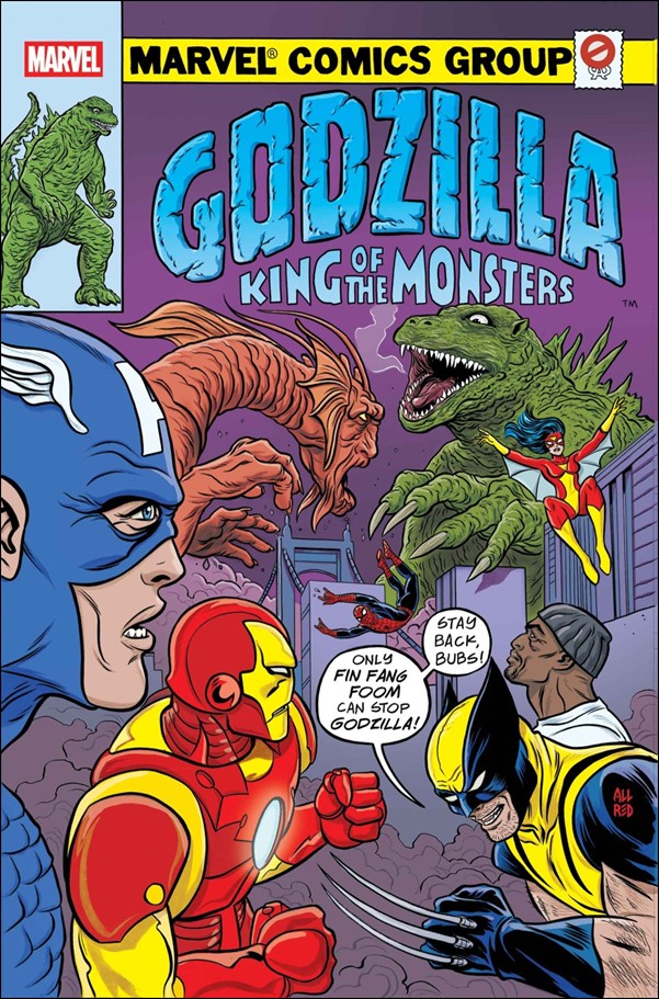 Godzilla vs. Avengers issue 1-D Michael Allred Godzilla King of the Monsters Cover