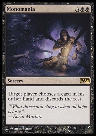 Magic the Gathering: 2012 Core Set (Base Set) card 102 Monomania