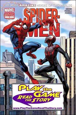 Spider-Men issue 1-MQ Mark Bagley Play the Game Read the Story Cover