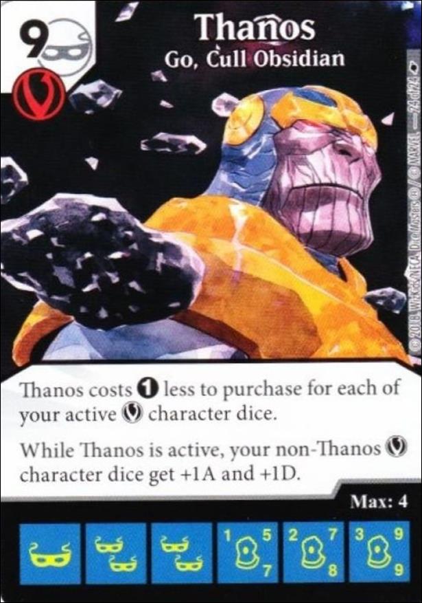 Marvel Dice Master's Kree Invasion Team Pack card 24 Thanos - Go, Cull Obsidian 