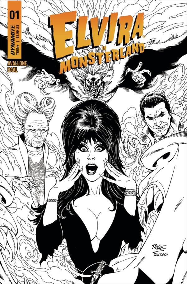 Elvira in Monsterland issue 1-G John Royle 1:10 B&W Cover
