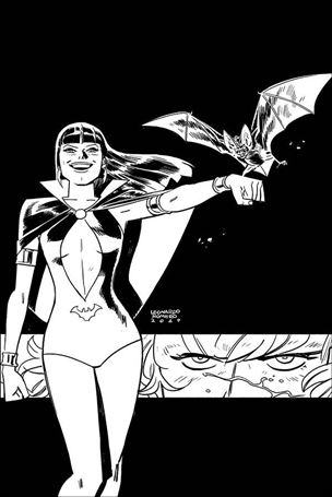Vampirella / Red Sonja issue 5-R Leonardo Romero / Jordie Bellaire B&W Cover