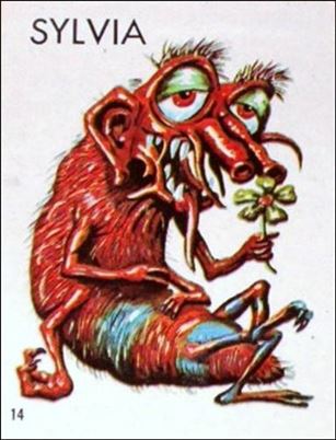 Ugly Stickers (1965) (Base Set) card 14-D Sylvia