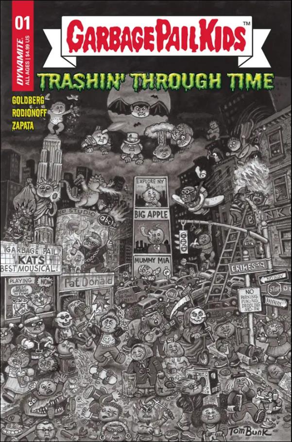 Garbage Pail Kids: Trashin' Through Time issue 1-F Tom Bunk 1:10 B&W Cover