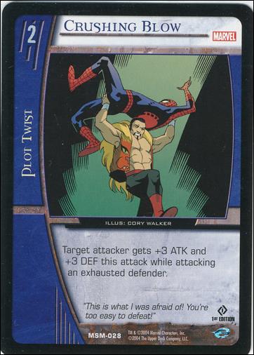Web of Spider-Man VS System (Base Set) card 28 Crushing Blow