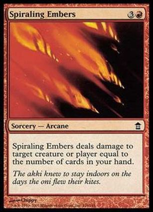 Magic the Gathering: Saviors of Kamigawa (Base Set) card 116 Spiraling Embers