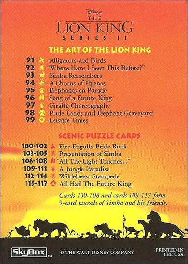 Lion King: Series II (Base Set) card 169 Checklist A