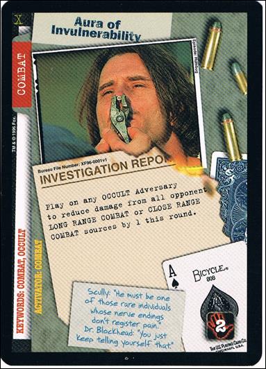 X-Files: Premiere Edition (Base Set) card XF96-0001v1 Aura of Invulnerability