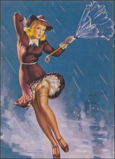 Elvgren's Calendar Pinups 2 (Base Set) card 74 Caught in the Draft