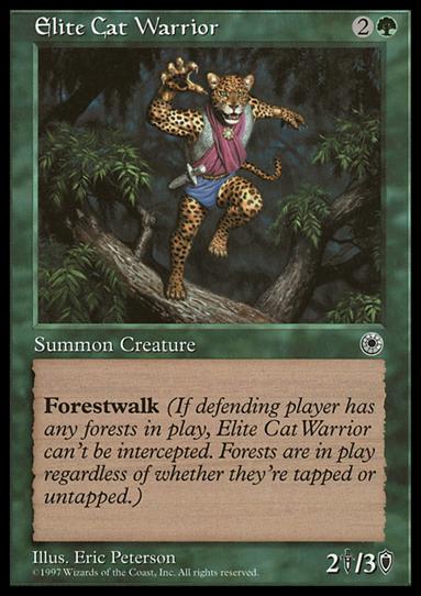Magic the Gathering: Portal (Base Set) card 163 Elite Cat Warrior