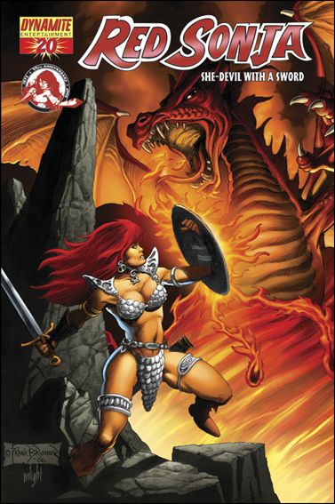 Red Sonja (2005) issue 20-F Frank Brunner Fiery Red Foil Cover with COA 1/499