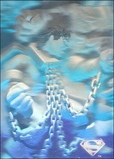 Superman Holo Series (Silver Hologram Base Set) card 35 A Hero In Chains!