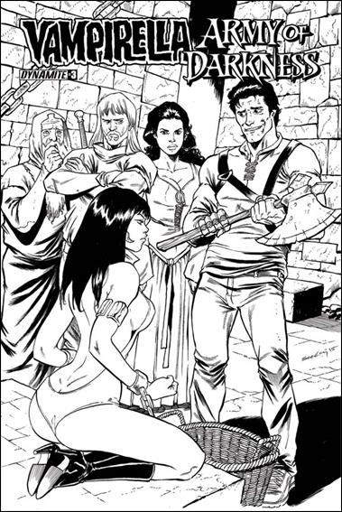 Vampirella/Army of Darkness issue 3-C Tim Seeley 1:10 Black & White Cover
