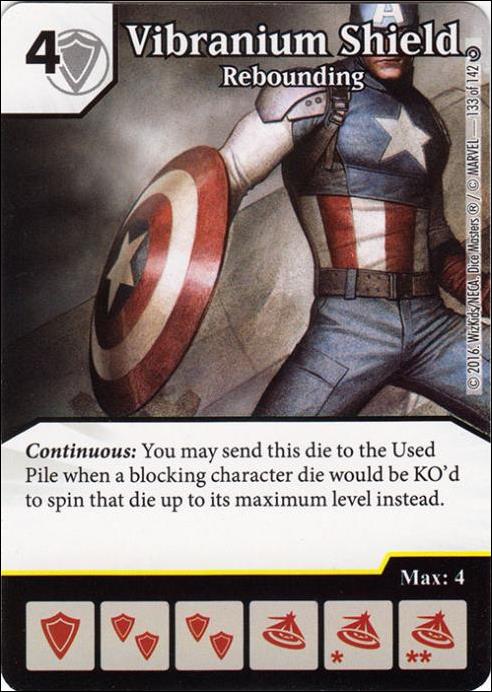 Marvel Dice Masters Civil War card 133 Vibranium Shield: Rebounding