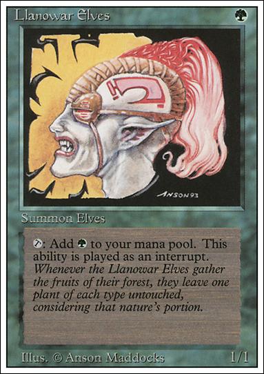 Magic the Gathering: Revised (Base Set) card 211 Llanowar Elves