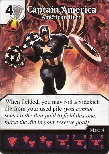 Marvel Dice Masters Avengers vs. X-Men  card 4 Captain America: American Hero