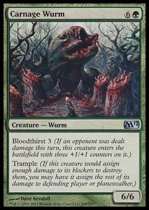 Magic the Gathering: 2012 Core Set (Base Set) card 168 Carnage Wurm