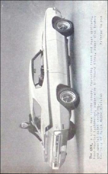 Sports Cars (1970) (Base Set) card 5 Buick Motors GSX