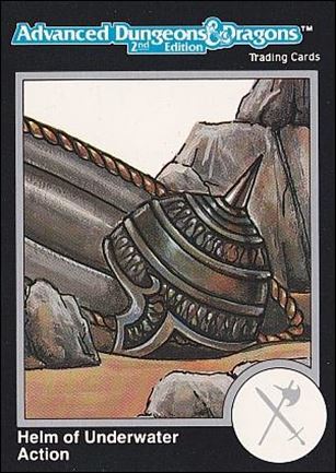 TSR 1991 Trading Cards Premier Edition Factory Set (Base Set) card 76 AD&D - Helm of Underwater Action                  