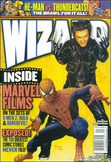 Wizard: The Comics Magazine issue 132 Joe Jusko Wolverine and Spider-Man Cover