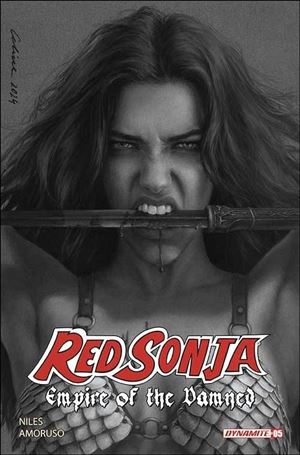 Red Sonja: Empire of the Damned issue 5-M Celina Black and White 1:7 Cardstock Cover