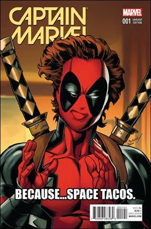 Captain Marvel (2016) issue 1-B Mark Bagley 1:10 Deadpool Cover