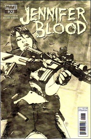 Jennifer Blood (2011) issue 10-C Tim Bradstreet 1:10 Black and White Cover