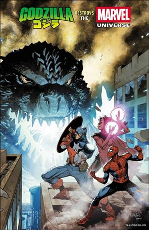 Godzilla Destroys the Marvel Universe issue 1-C Leinil Francis Yu Foil Cardstock Cover