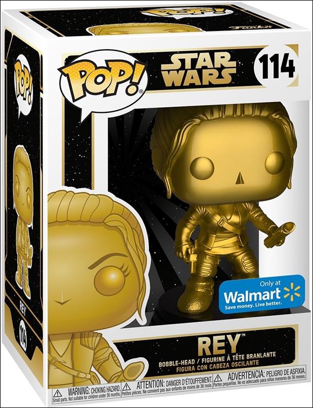 POP! Star Wars figure 114-B Rey (Resistance Outfit) (Gold) Walmart Exclusive