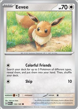 Pokemon: Scarlet & Violet - 151 (Base Set) card 133/165 Eevee