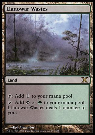 Magic the Gathering: 10th Edition (Base Set) card 355 Llanowar Wastes