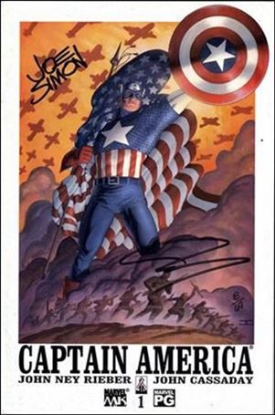 Captain America (2002) issue 1-B DF (Signed by Joe Simon & John Cassaday) 1/69